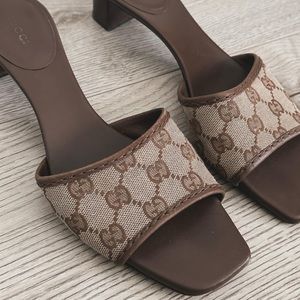 SOLD Vintage Gucci Monogram GG Slides 39